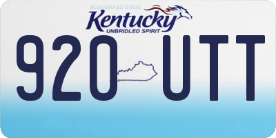 KY license plate 920UTT
