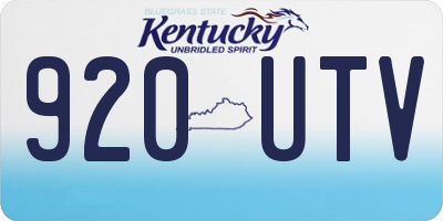 KY license plate 920UTV