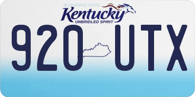 KY license plate 920UTX
