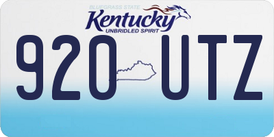 KY license plate 920UTZ