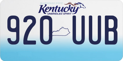 KY license plate 920UUB