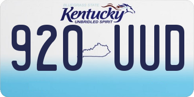 KY license plate 920UUD
