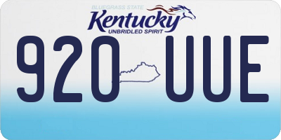 KY license plate 920UUE