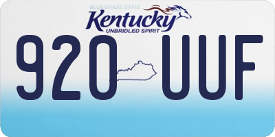 KY license plate 920UUF