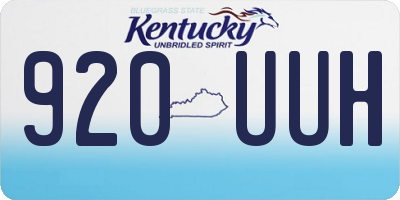 KY license plate 920UUH