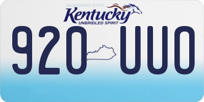 KY license plate 920UUO