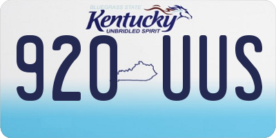 KY license plate 920UUS