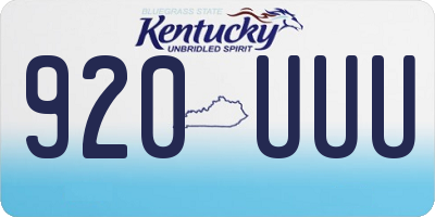 KY license plate 920UUU