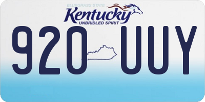 KY license plate 920UUY