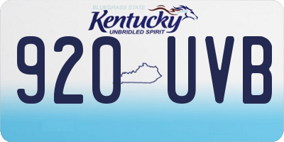 KY license plate 920UVB