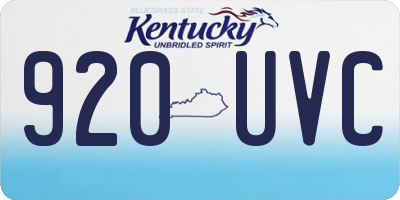 KY license plate 920UVC