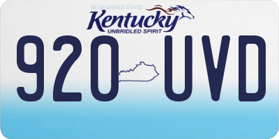 KY license plate 920UVD