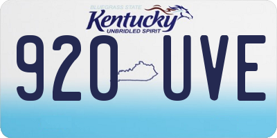 KY license plate 920UVE