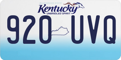 KY license plate 920UVQ
