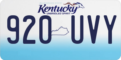 KY license plate 920UVY