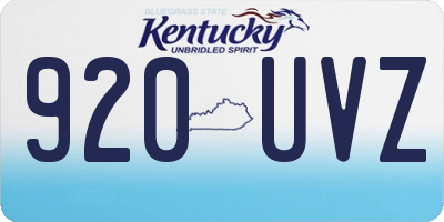 KY license plate 920UVZ
