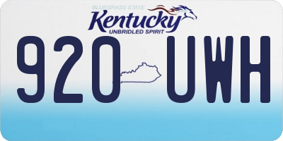 KY license plate 920UWH