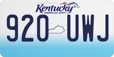 KY license plate 920UWJ