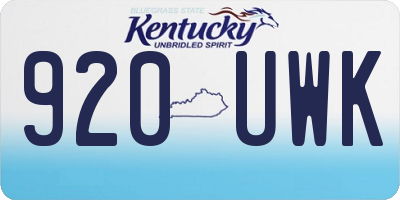 KY license plate 920UWK