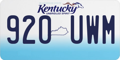 KY license plate 920UWM