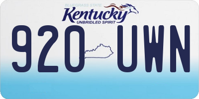 KY license plate 920UWN