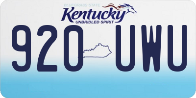 KY license plate 920UWU