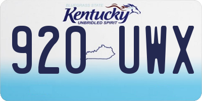KY license plate 920UWX