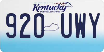 KY license plate 920UWY