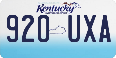 KY license plate 920UXA
