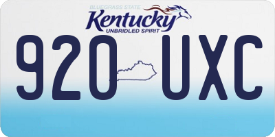 KY license plate 920UXC