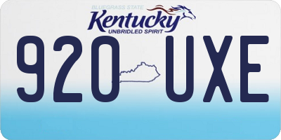 KY license plate 920UXE