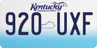 KY license plate 920UXF