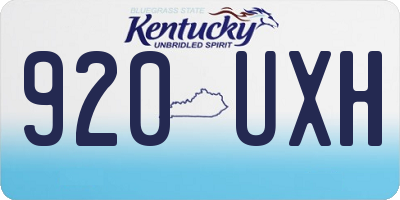 KY license plate 920UXH