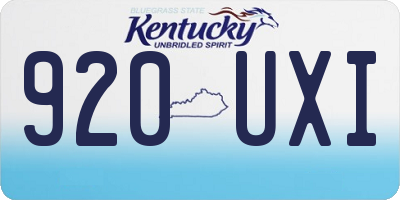 KY license plate 920UXI