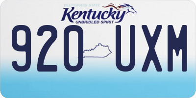 KY license plate 920UXM