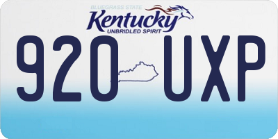 KY license plate 920UXP
