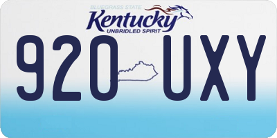KY license plate 920UXY