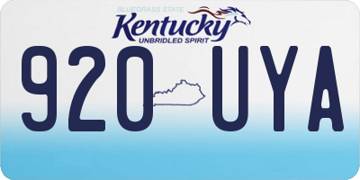 KY license plate 920UYA