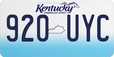 KY license plate 920UYC