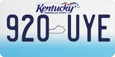 KY license plate 920UYE