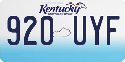 KY license plate 920UYF