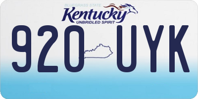 KY license plate 920UYK