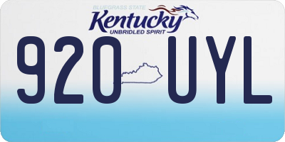 KY license plate 920UYL