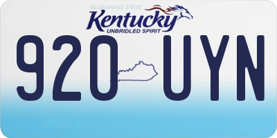 KY license plate 920UYN