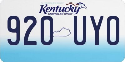 KY license plate 920UYO