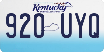 KY license plate 920UYQ