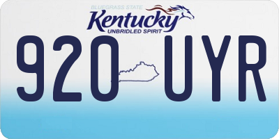 KY license plate 920UYR
