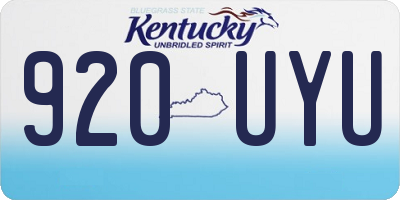 KY license plate 920UYU