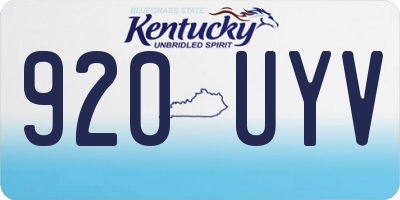 KY license plate 920UYV
