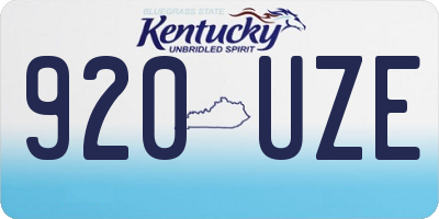 KY license plate 920UZE